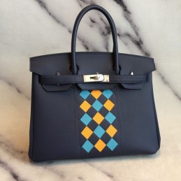 Replica Hermes Navy Blue Birkin 30 Bag