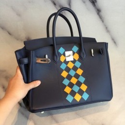 Replica Hermes Navy Blue Birkin 30 Bag