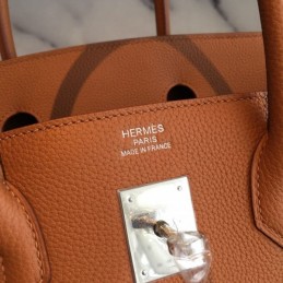 Replica Hermes Tan Yellow Stripe Birkin 30 Bag