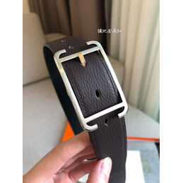 Hermes replica Black and Brown Reversible Society Buckle Leather Belt