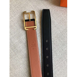 Hermes replica Tan and Black Reversible Society Buckle Leather Belt
