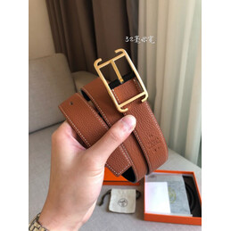 Hermes replica Tan and Black Reversible Society Buckle Leather Belt