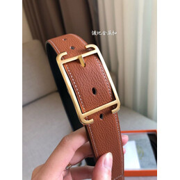 Hermes replica Tan and Black Reversible Society Buckle Leather Belt