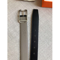 Hermes replica Taupe and Black Reversible Society Buckle Leather Belt