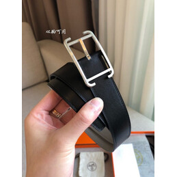 Hermes replica Taupe and Black Reversible Society Buckle Leather Belt