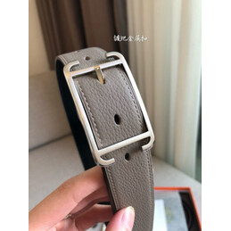 Hermes replica Taupe and Black Reversible Society Buckle Leather Belt