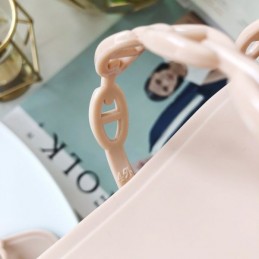 Replica Hermes Beige Chain Strap Flat Sandal