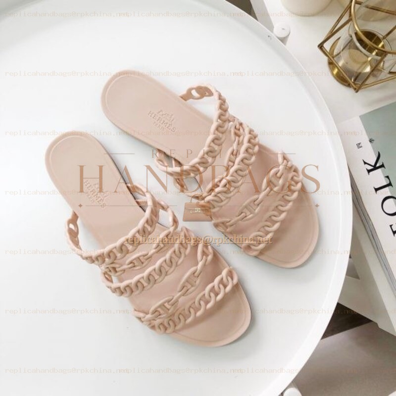 Replica Hermes Nude Chain Strap Flat Sandal