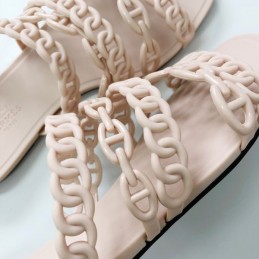 Replica Hermes Nude Chain Strap Flat Sandal