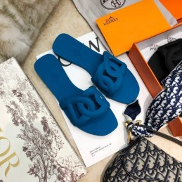 Replica Hermes Blue Chain Link Slide Sandal