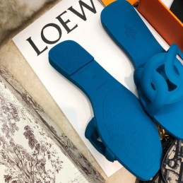 Replica Hermes Blue Chain Link Slide Sandal