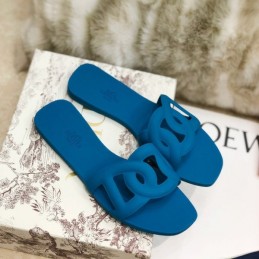 Replica Hermes Blue Chain Link Slide Sandal
