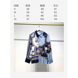 Replica Hermes Blue Scarf Print Shirt