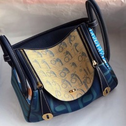 Replica Hermes Blue H Logo Lindy 26 Bag