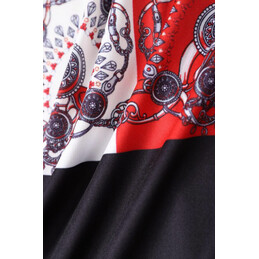Replica Hermes Black Horse Scarf Print T-Shirt