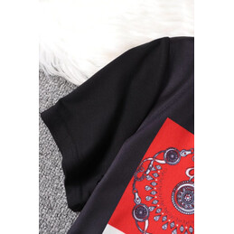 Replica Hermes Black Horse Scarf Print T-Shirt