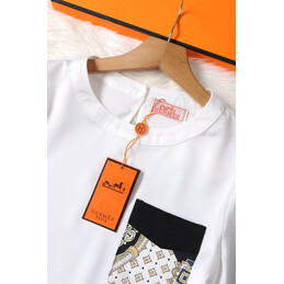 Replica Hermes White Black Skirt Suit Set