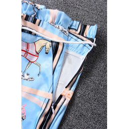 Replica Hermes Blue Scarf Print Pants Set