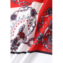 Replica Hermes White Horse Scarf Print T-Shirt