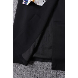 Replica Hermes Black Scarf Panel Sleeveless Dress