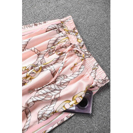 Replica Hermes Pink Scarf Print Pants Set