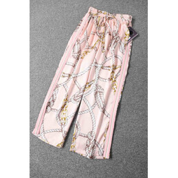 Replica Hermes Pink Scarf Print Pants Set