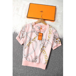 Replica Hermes Pink Scarf Print Pants Set