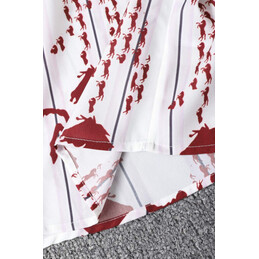 Replica Hermes White Red Horse Print Shirt