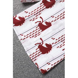 Replica Hermes White Red Horse Print Shirt