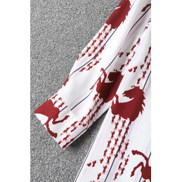 Replica Hermes White Red Horse Print Shirt