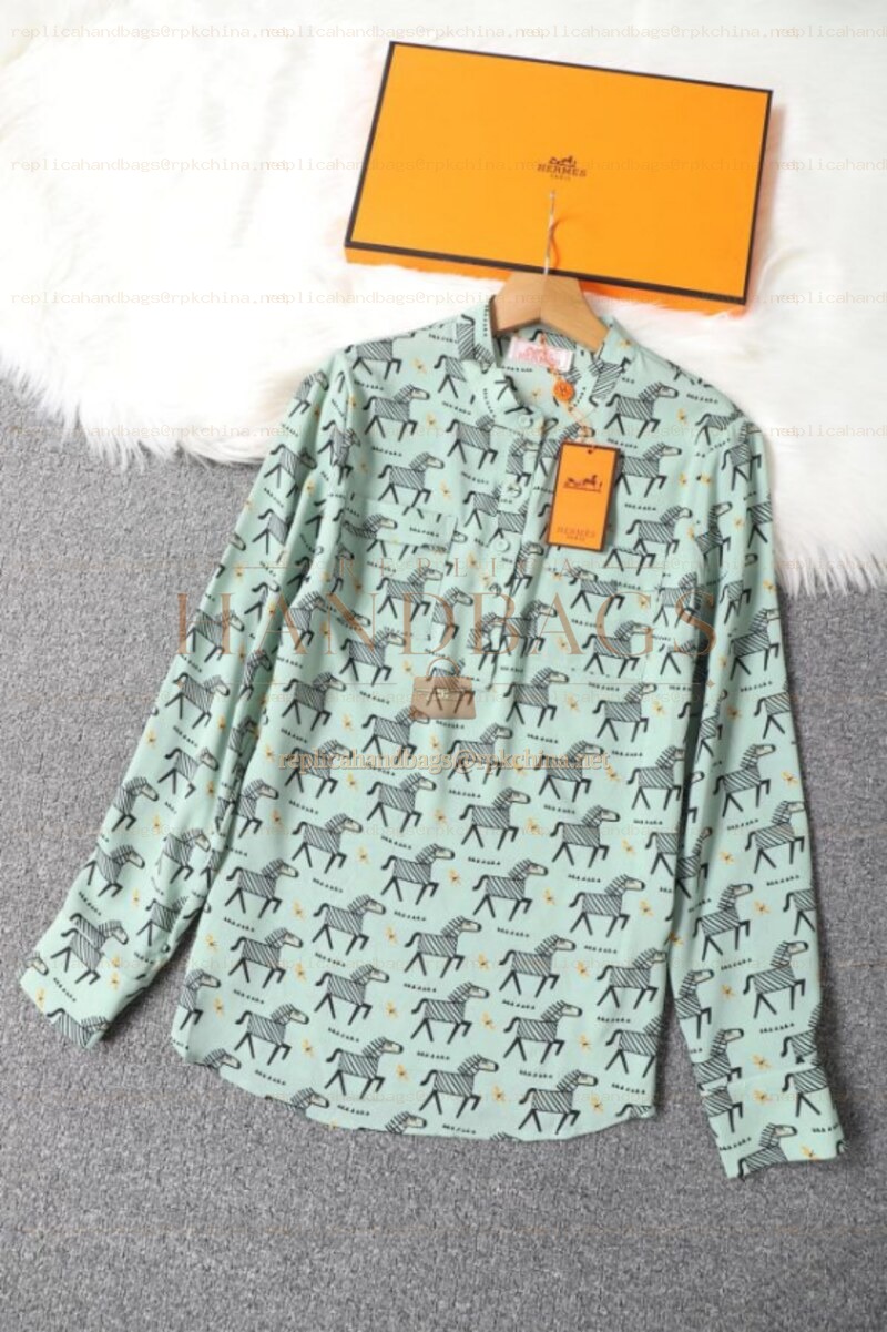 Replica Hermes Green H Print Shirt