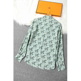 Replica Hermes Green H Print Shirt