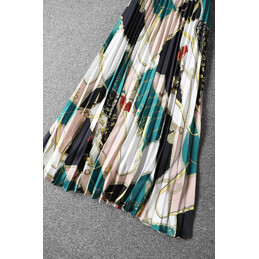 Replica Hermes Green Scarf Print Dress