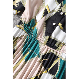 Replica Hermes Green Scarf Print Dress