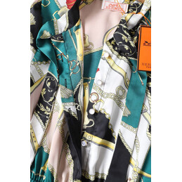 Replica Hermes Green Scarf Print Dress