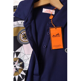 Replica Hermes Navy Belt Trim Dress