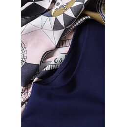 Replica Hermes Navy Belt Trim Dress