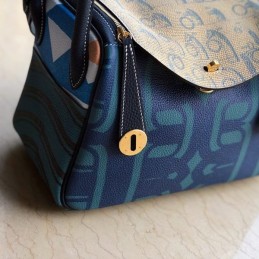 Replica Hermes Blue H Logo Lindy 26 Bag