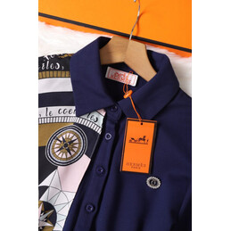 Replica Hermes Navy Belt Trim Dress