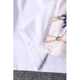 Replica Hermes White Equestrian Scarf Print T-Shirt