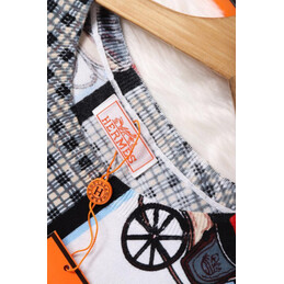 Replica Hermes Black Patchwork Horse Print T-Shirt