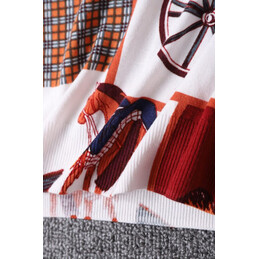 Replica Hermes Red Patchwork Horse Print T-Shirt