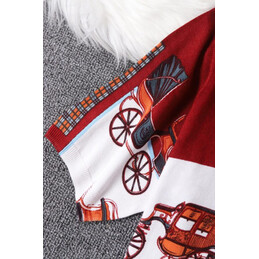 Replica Hermes Red Patchwork Horse Print T-Shirt