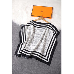 Replica Hermes White Black Geometric Print Shirt