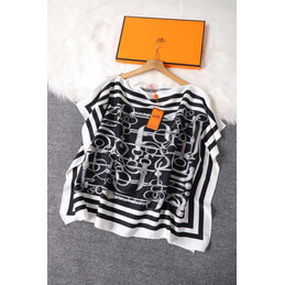 Replica Hermes Black White Geometric Print Shirt