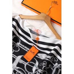 Replica Hermes Black White Geometric Print Shirt