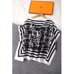 Replica Hermes Black White Geometric Print Shirt