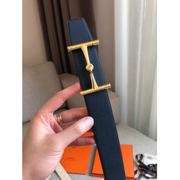 Hermes replica Black and Cream Reversible Horsebit Buckle Leather Belt