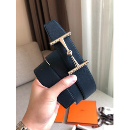 Hermes replica Black and Cream Reversible Horsebit Buckle Leather Belt