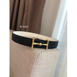 Hermes replica Black and Cream Reversible Horsebit Buckle Silver Tone Hardware Leather Belt